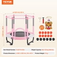thumbnail image 5 of VEVOR 60" Kids Trampoline, 5FT Indoor Outdoor Trampoline, Mini Toddler Recreational Trampolinewith Safety Enclosure Net and Basketball Hoop, Birthday Gifts Christmas Toys for 3+ Years Children, Pink, 5 of 9