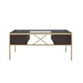 thumbnail image 2 of Bureau Yumia d'ACME, doré et verre transparent, 2 of 3