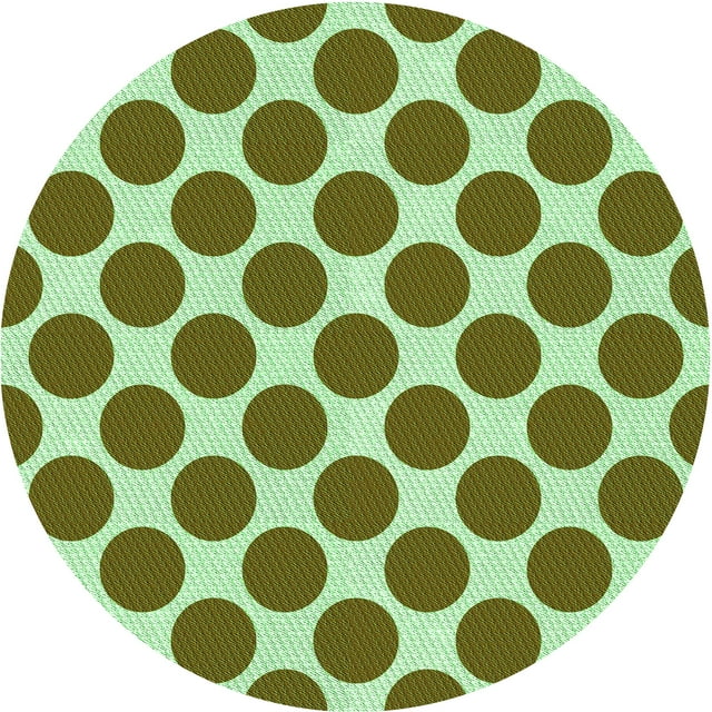 Ahgly Company Machine Washable Indoor Round Transitional Dark Bronze Brown Area Rugs, 3' Round