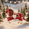 thumbnail image 5 of Llavero de aleación con diamantes de imitación de caballo de dibujos animados | Adornos navideños y pequeños regalos | Accesorios para coche con hebilla de metal | Colores: negro, blanco y rojo, 5 of 5