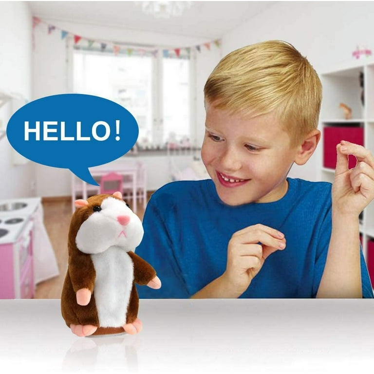 Talking Hamster Plush Toy Repeat What You Say Talking Stuffed Animal Talk Back Hamster Toy for Kids Talking Repeating Record Interactive Hamster Toy for Birthday Funny Gift Kids Early Learning Be