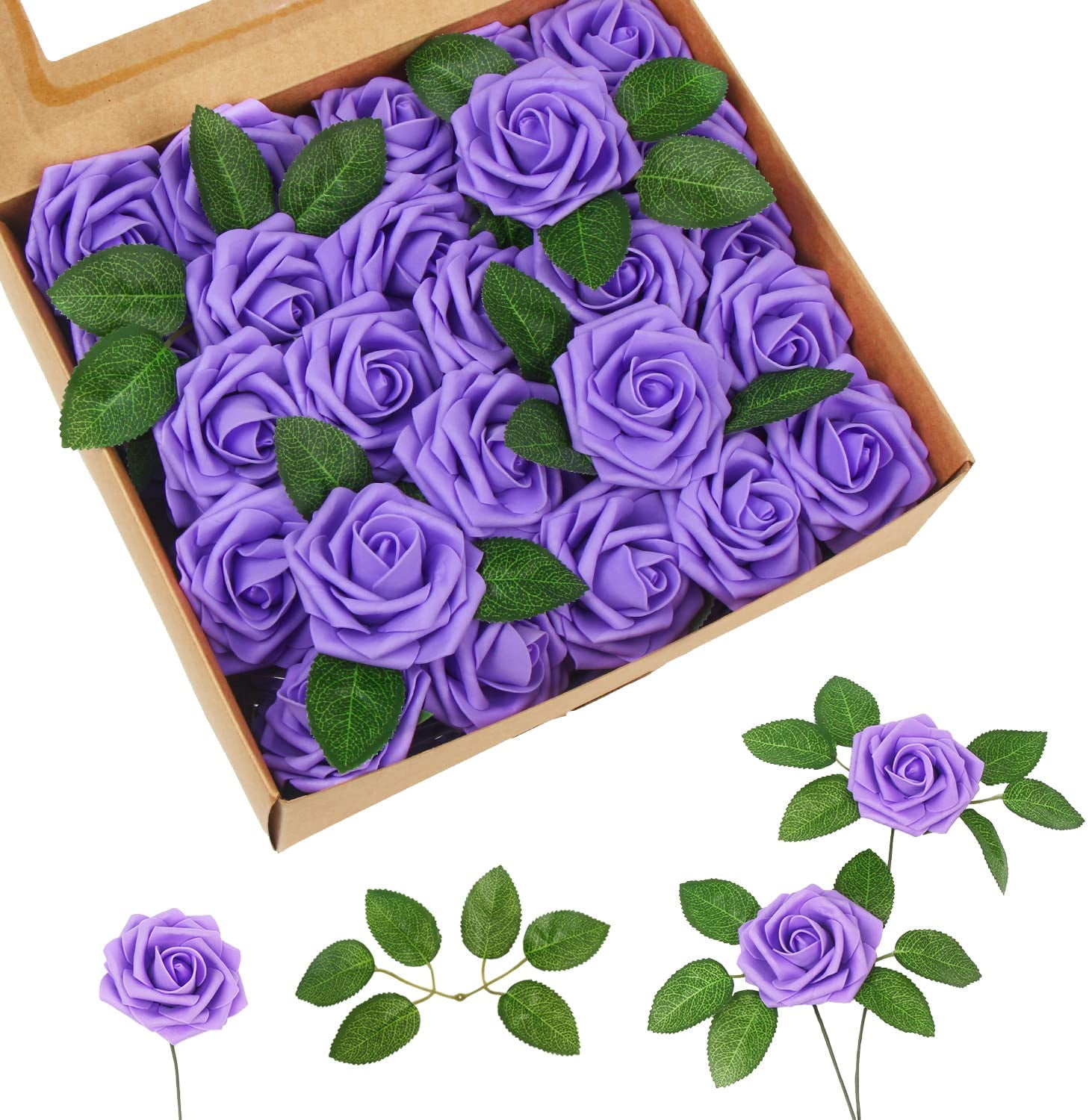 PE Foam Artificial Flowers 8CM Simulation Rose Flower 25pcs Real ...