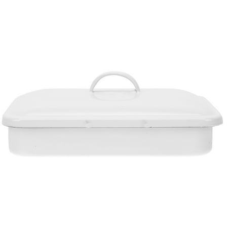 

NUOLUX 1Pc Enamel Sterilization Tray Hospital Disinfection Tray Disinfecting Plate (White)