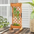 thumbnail image 3 of Topbuy 2-In-1 Raised Garden Bed with Trellis Removable Planter Boxes with Lattice Trellis 44.5” Vertical Wood Flower Bed, 3 of 10