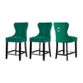 thumbnail image 5 of WestinTrends Wordford 24" Tufted Velvet Counter Stool (Set of 3), Black/ Dark Green, 5 of 5