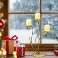 thumbnail image 5 of Fmbmuo TulipShaped Pillar Candle Holder Gold 2 Wick Iron Christmas/Valentine‘s Day Minimalist Candelabra Candlestick Decorations for Home/Fireplace Mantel Decor, 5 of 5