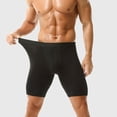 thumbnail image 4 of dgysar Anti-Chafing Men's Boxer Briefs Long Leg Milk Silk Breathable Underwear Moisture Wicking Athletic Support Trunks Black 4XL, 4 of 5