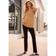 thumbnail image 3 of Roaman's Women's Plus Size Drop Needle V-Neck Lightweight Sweater Knit, 3 of 5