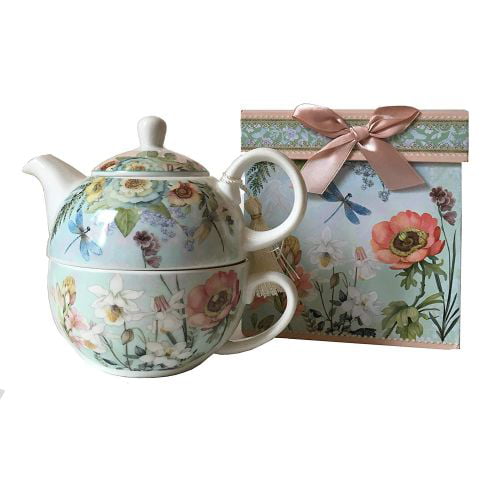 Delton Children's Porcelain Tea Set for 2 in Storage Case BUNNY 