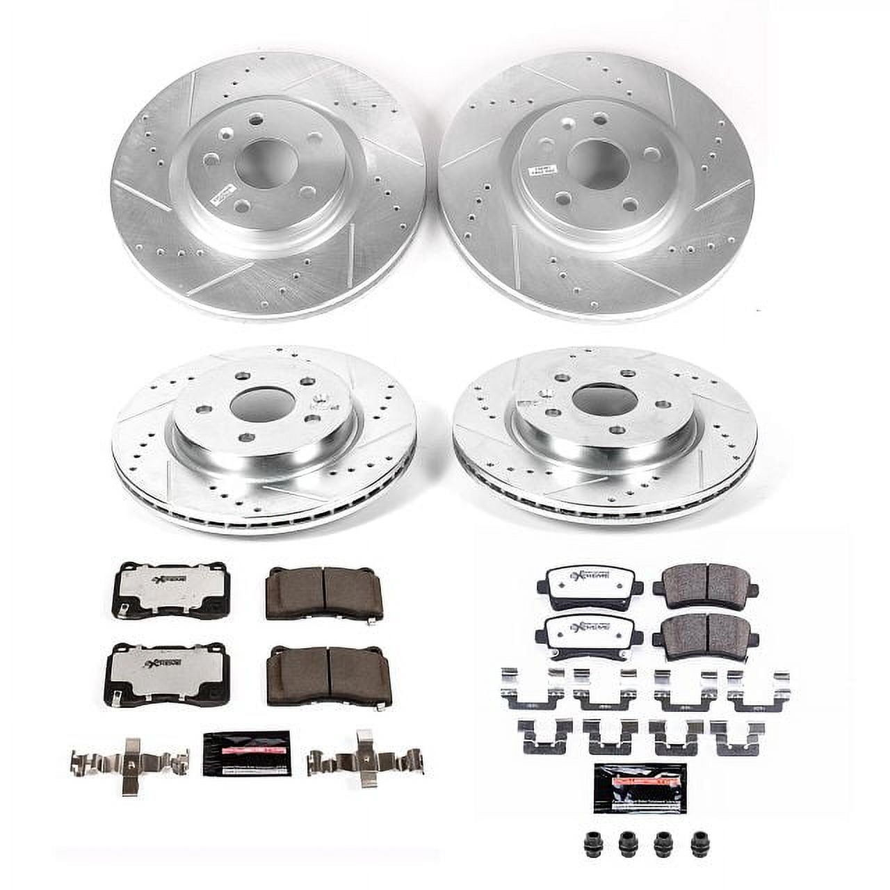 PowerStop Front and Rear Z26 Street Warrior Carbon-Fiber Ceramic Brake Pad and Drilled and Slotted Rotor Kit Fits: CADILLAC Select Models K8885-26