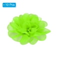 thumbnail image 3 of Uxcell 3.9" Chiffon Flowers Mesh Fabric Flowers Sewing Fabric Appliques Neon Green 10 Pcs, 3 of 6