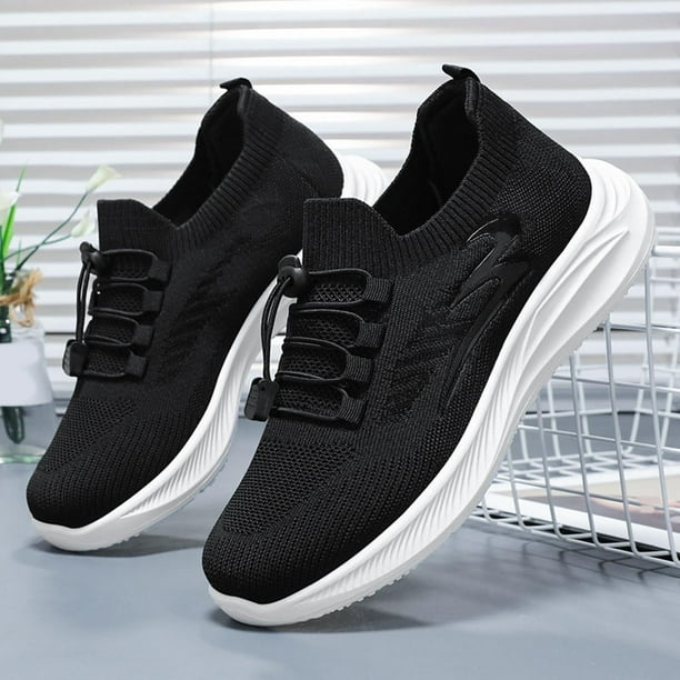 TOWED22 Men s Walking Shoes Lightweight Running Sneakers Comfortable Fashion Gym Sport Shoes Breathable Sock Casual Shoes Black 10