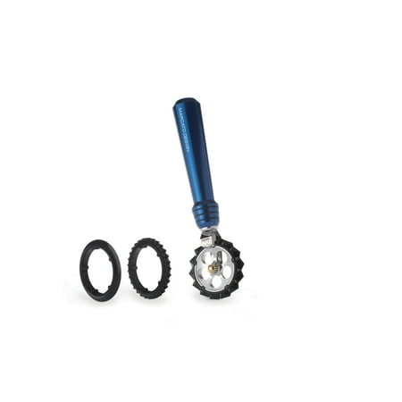 Pasta Wheel - Atlas Pasta Pastry Dough Cutter Crimper Wheel with 3 Interchangeable Wheels, Blue, 6-Inches