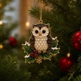 thumbnail image 6 of Clearance! Christmas Tree Ornament, Acrylic Hanging Pendant with Holly Leaf, Holiday Keepsake Decor, Xmas Tree Wreath Garland Home Decorations Indoor (Owl), 6 of 8