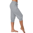 thumbnail image 6 of SnnmBlm Capri Sweatpants for Women Petite Capris for Short Women Plus Size Knee Length Yoga Pants for Women Cotton Mom Gifts Gray M, 6 of 6