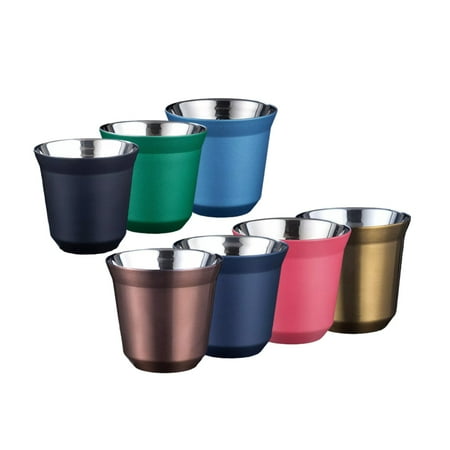 

DGSDDK Cute and Colorful 80ml Double Wall Stainless Steel Insulated Espresso Cup - Portable Handle Vibrant Design Coffee Mug for Hot/Cold Drinks Travel Size