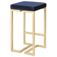 thumbnail image 4 of Midas 26" Contemporary-Glam Counter Stool In Gold With Blue Velvet Cushion - Set Of 2, 4 of 7