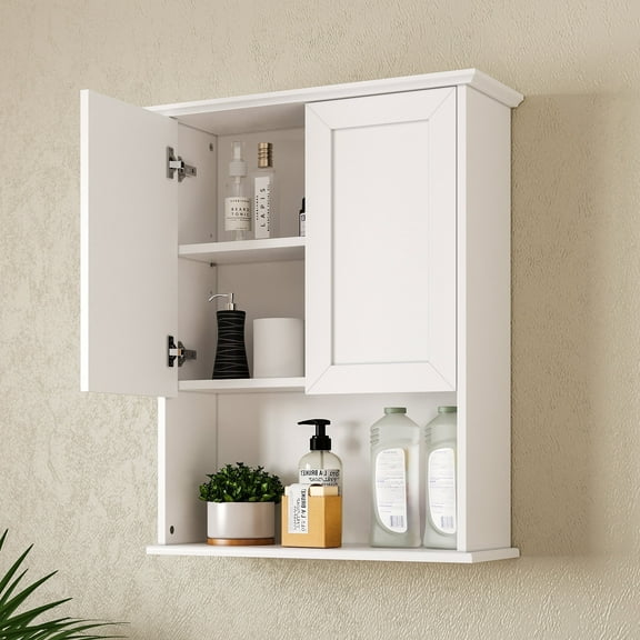 Bathroom Cabinet Wall Cabinet 23x29 Inch Bathroom Medicine Cabinet with 2 Door and Adjustable Shelves, Wooden Wall Mounted Cabinet for Laundry Room,Kitchen