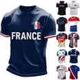 thumbnail image 3 of 2026 France Soccer Jersey Men, French Jersey Soccer Short Sleeve Fan Tee, Football T-Shirt, Plus Size Available, Maillot De France Adult Casual Sports Training Summer Tee for Adult, 3 of 10