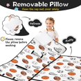 thumbnail image 3 of Football and Basketball White Pattern Teens Toddler Nap Mat with Pillow, Sleeping Mat Bag for Preschool Daycare 59"x22", 3 of 6