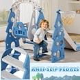 thumbnail image 2 of XJD 4-in-1 Toddler Slide and Swing Set, Kids Indoor Outdoor Playset with Basketball Hoop, Backyard Playground for Toddlers 1-3 Years Old, Blue, 2 of 11