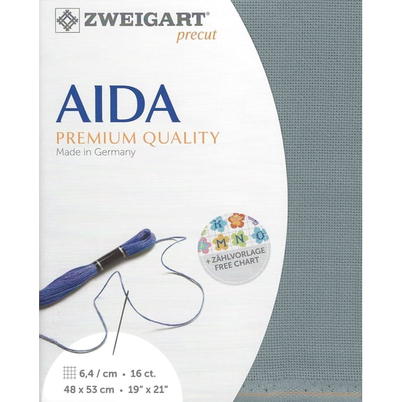 Precut Zweigart Aida 16 count Misty Blue 3251/594