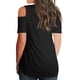 thumbnail image 5 of Blusa suelta de manga corta con camiseta sexy para niña con hombros descubiertos, negro, XL Noticed AP001291-04, 5 of 7