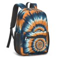 thumbnail image 2 of Orange and Blue Tie Dye Pattern 17" School Backpacks for Teens,Waterproof Oxford Fabric,S-Shape Padded Straps for School,Travel,Hiking,Camping, 2 of 6