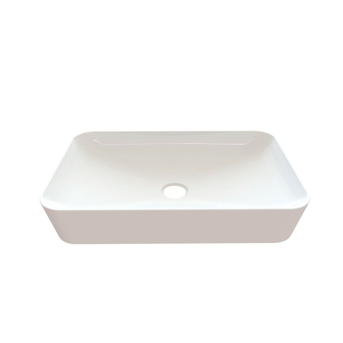 Ultra UL 060 Vessel Bathroom Sink in Ceramic White without Faucet Hole