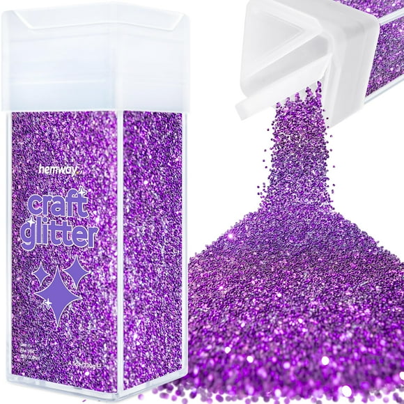Hemway Craft Glitter Shaker 130 G / 4,6 Oz Glitter Para Manualidades Vasos De Resina Uñas Pintura Decoración Festival Cosmético Cuerpo - Fino (1/64"" 0,015"" 0,4 Mm) - Púrpura
