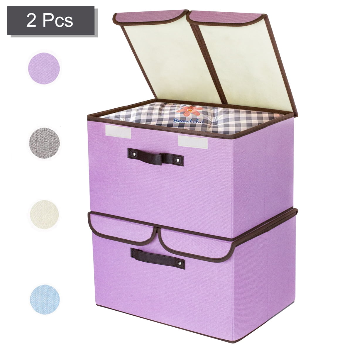 PinkSheep 2 Pack Collapsible Fabric Cube Storage Bins Organizer Boxes