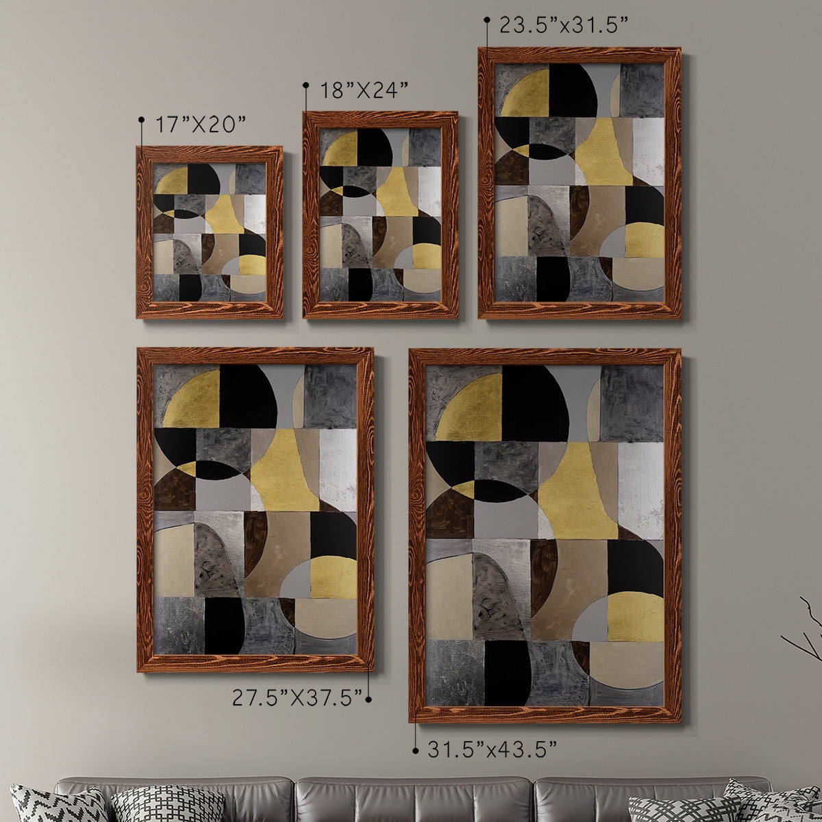 Neutral Framework I - Premium Framed Canvas 2 Piece Set - Ready to Hang