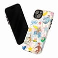 thumbnail image 3 of Curious Monkey Dreamy Playtime Phone Case for iPhone 16 15 14 13 12 11 Pro Max Plus – Colorful Pastel Cartoon Design, Shockproof Protective Cover, 3 of 6