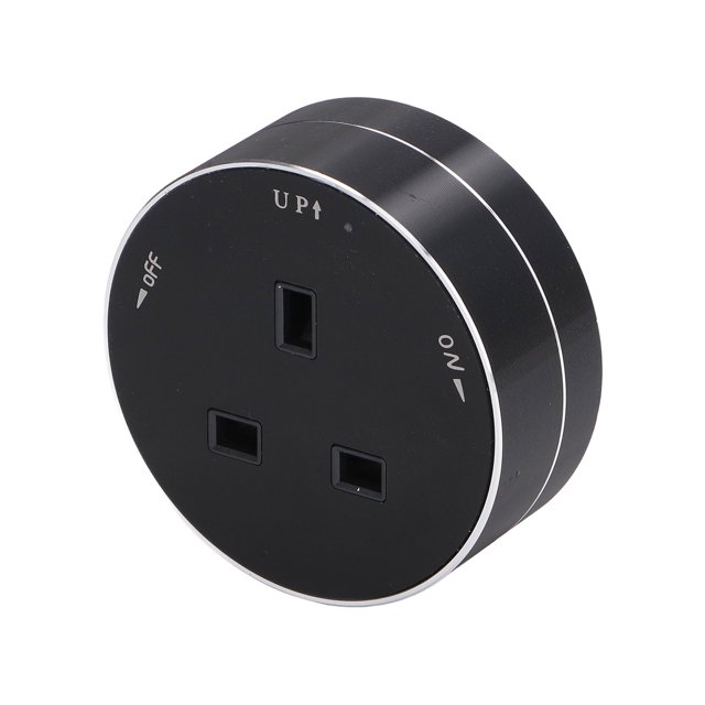 Zócalo De Riel, Zócalo De Riel, Zócalo De Riel De Alimentación Móvil Montado En Superficie Redonda con Luz Indicadora, Estándar del Reino Unido 250V 13A