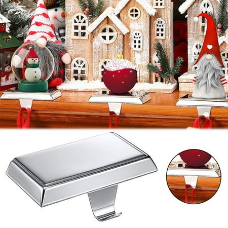 

VEFSU Metal Christmas Stocking Holders For Mantle Heavy Duty Stocking Hangers Stocking Hook Christmas Ornaments For Counter Tables Window Fireplace Mantle Decoration