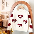 thumbnail image 7 of BLVB Toddler Girls Valentine's Day Heart Pattern Knit Sweater Outfit Cute Crewneck Long Sleeve Pullover 1-9 Years(White,1-2Years), 7 of 7