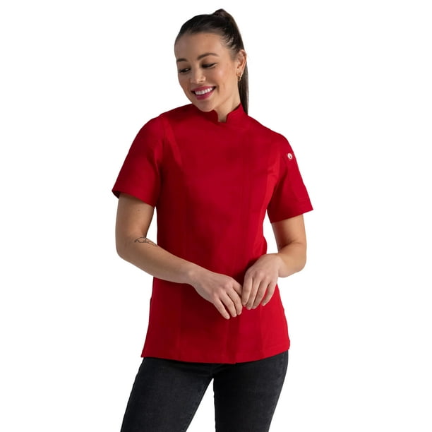Chaqueta de chef Chef Works Springfield para mujer, color rojo mediano