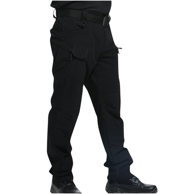 Aqestyerly Men's Cargo Pants Multi Pocket Workwear Combat Style Outdoor Utility Trousers Functional Pants HWRETIE