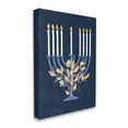 thumbnail image 3 of Traditional Floral Hanukkah Menorah Holiday Graphic Art Gallery Wrapped Canvas Print Wall Art, 3 of 7