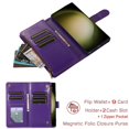 thumbnail image 3 of Dteck Wallet Case for Samsung Galaxy S21, Premium PU Leather Zipper Flip 9 Card Slots Wallet with Wrist Strap Magnetic Closure Built-in Kickstand Protective Case,Purple, 3 of 5