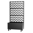 thumbnail image 4 of 71"x 35"x 16" Metal Planter Box with Trellis,  Raised Garden Bed with Trellis & Wheels, Privacy Planters for Patio, Planter Box with Drainage Holes for Climbing Plants, Flower, Vegetable, 4 of 8