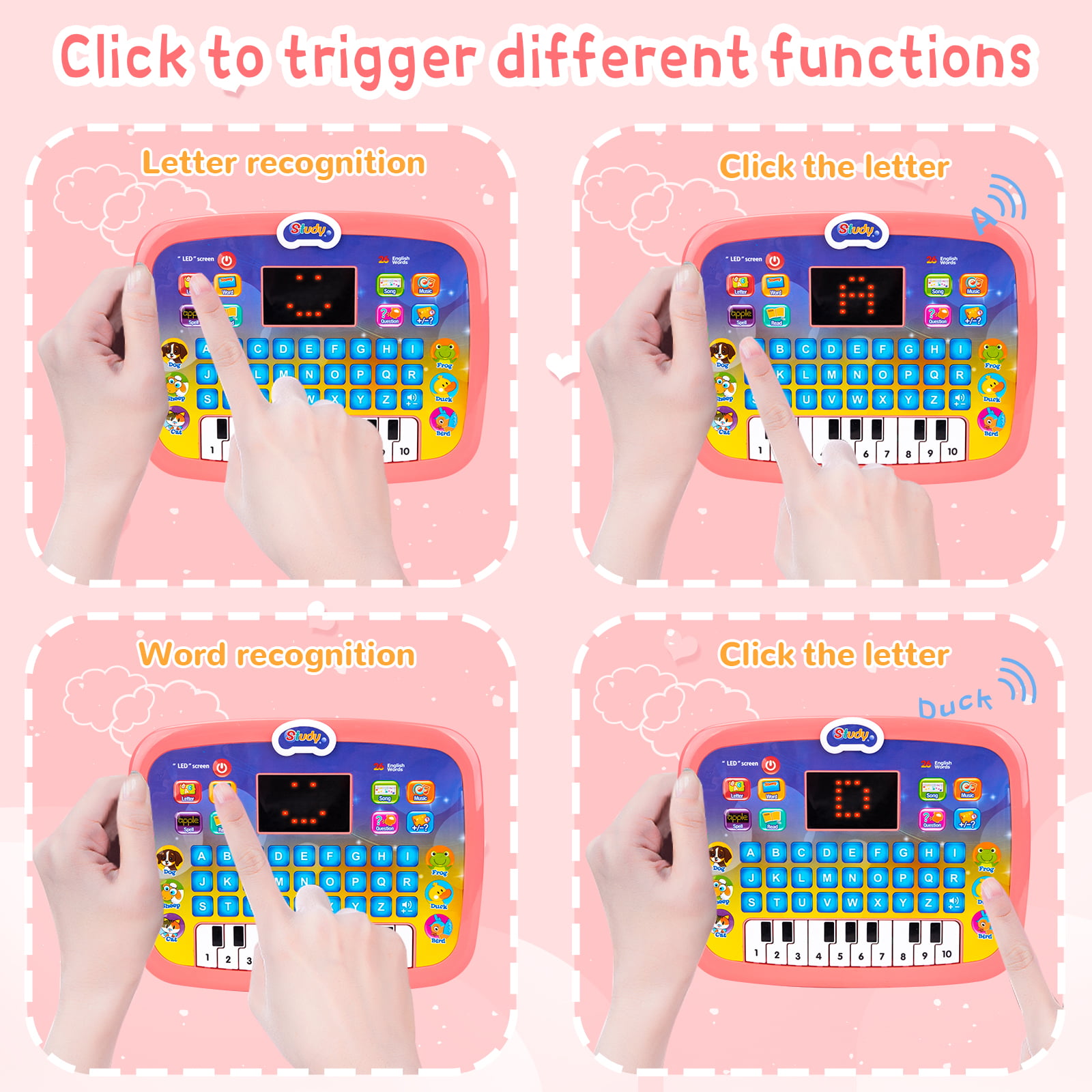 Jacenvly Toys for Girls 8-10 Clearance Kids Tablet Boys Learning Tablet Pc  Numbers Math Early Development Interactive Electronic Toy Christmas Gifts