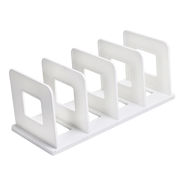 DOLITY Desktop Book Organizer Book Ends Desk for Home Office Book Stopper Magazine File White