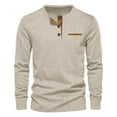 thumbnail image 1 of GigrtiJin Chemise en Velours Côtelé à Manches Longues pour Homme, Décontractée, Ajustée, Légère, Chandails à Col Rond Décontractés, Mode, Chandail à Boutons, Hauts, 1 of 3