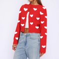 thumbnail image 2 of JFGHDG Women's Valentine's Day Knit Sweater Heart Cardigan for Women Plus Size Knit Cardigan Women Valentine's Day Sweaters Womens Sweater Jacket Womens Sweater Cardigan Red Xl, 2 of 4