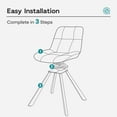 thumbnail image 3 of Solfway Dining Chairs Set of 2, Armless Desk Chair No Wheels, Velvet Upholstered 180° Auto-Return Swivel Kitchen Dining Room Chairs with Metal Legs for Accent Home Dining Living Room, Brown, 3 of 6