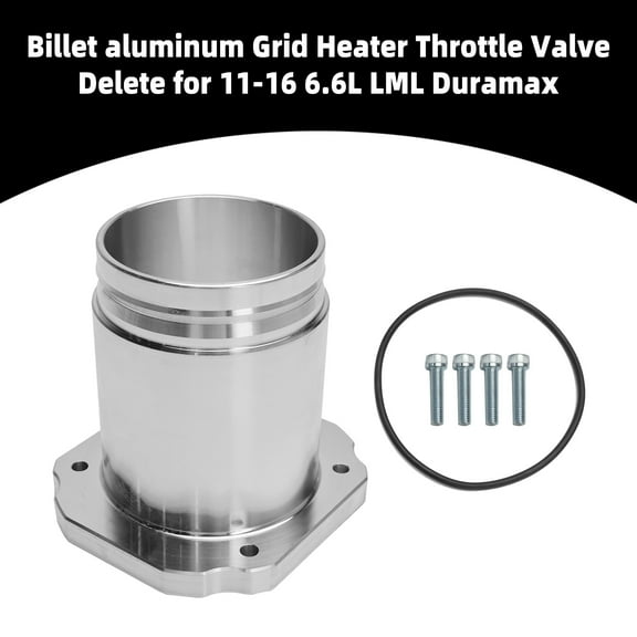 Billet aluminum Grid Heater Throttle Valve Delete for 11-16 6.6L LML Duramax