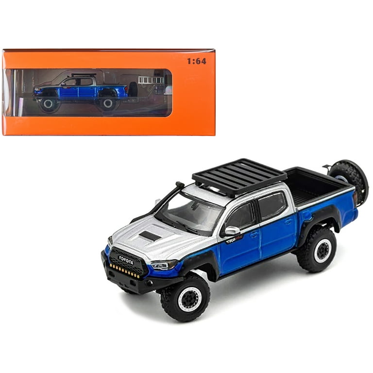 Diecast Toyota Tacoma TRD PRO Pickup Truck Gray and Blue