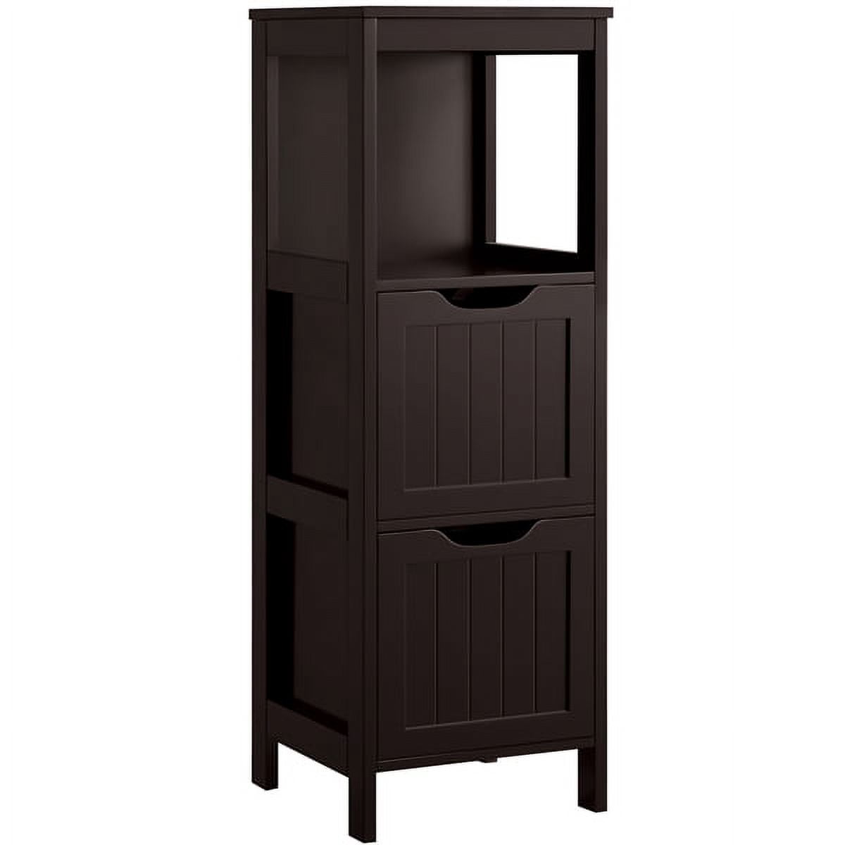 Alden Design Modern 3 Tiers Adjustable Bathroom Storage Cabinet, Espresso
