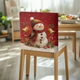 thumbnail image 3 of TSOVTHRID Cute Snowman Bell Print Removable Chair Back Cover Chair Back Slipcovers Stretch Polyester Fabric Chairs Cover for Dining Room Kitchen Party Ceremony Christmas Decor, Set of 2, 3 of 7